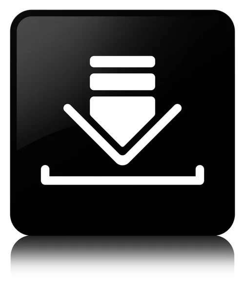 Baixar ícone botão quadrado preto — Fotografia de Stock