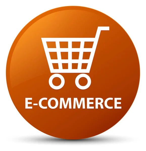 E-commerce botão redondo marrom — Fotografia de Stock