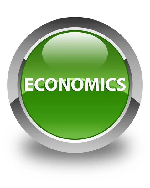 경제학 광택 있는 부드러운 녹색 라운드 버튼 — 스톡 사진