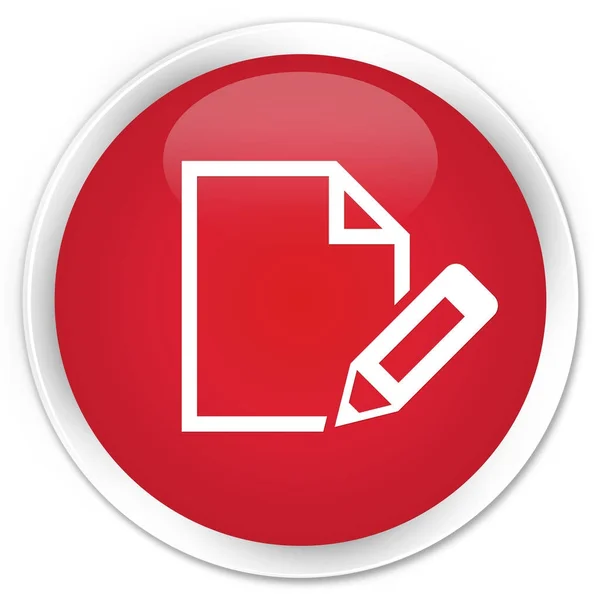 编辑文档图标高级红色圆形按钮 — 图库照片