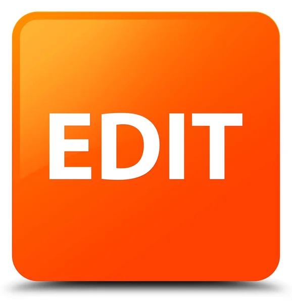 Editar botón cuadrado naranja — Foto de Stock