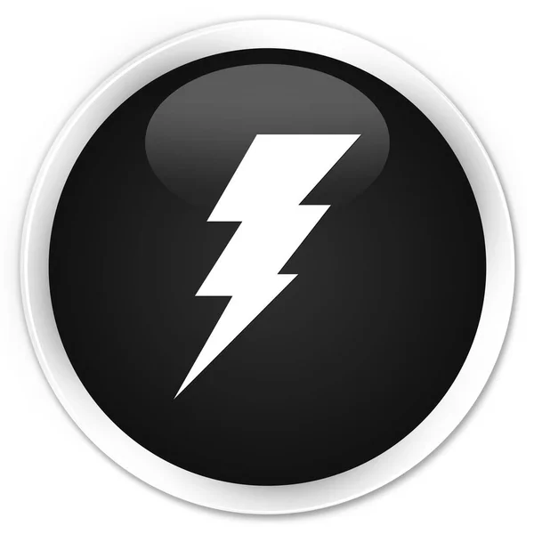 Elettricità icona premium nero pulsante rotondo — Foto Stock