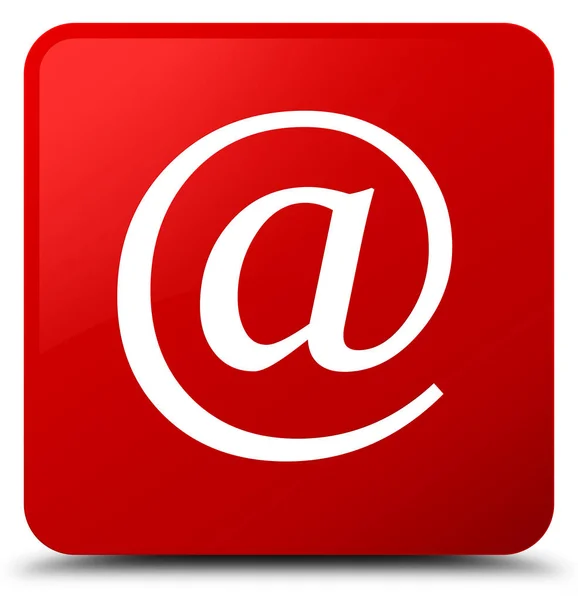 Icono de dirección de correo electrónico botón cuadrado rojo — Foto de Stock