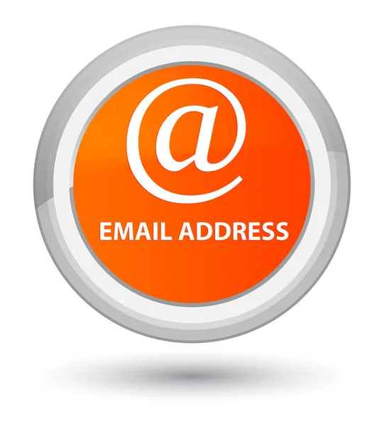 E-mail adres prime pomarańczowy okrągły przycisk — Zdjęcie stockowe