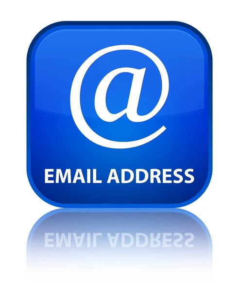 E-mail adres specjalny niebieski przycisk kwadratowy — Zdjęcie stockowe