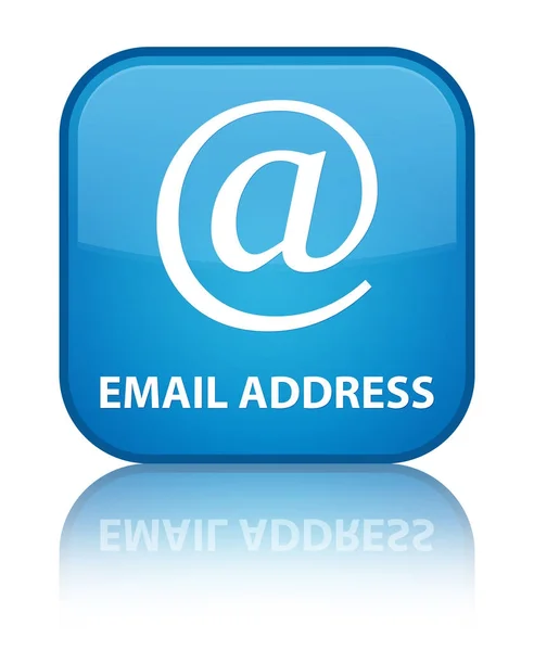 E-mail adres specjalnych cyan niebieski przycisk kwadrat — Zdjęcie stockowe