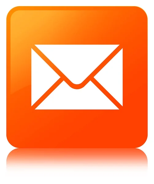 E-mailu ikonu oranžové čtvercové tlačítko — Stock fotografie