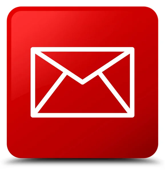 Email icon red square button — Stock Photo, Image