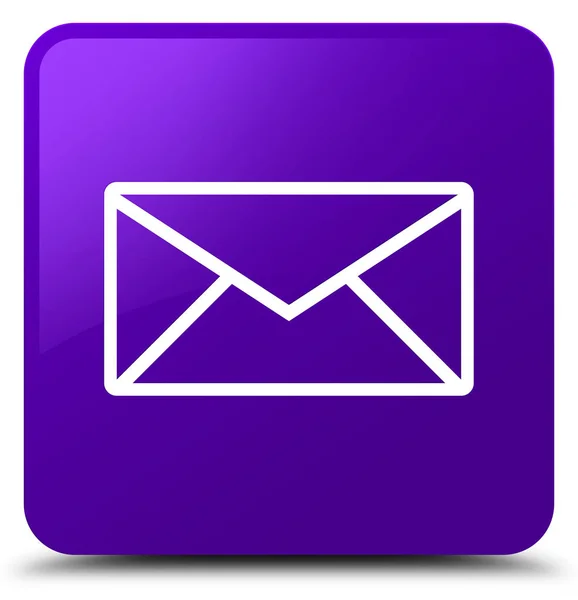 Email icon purple square button — Stock Photo, Image