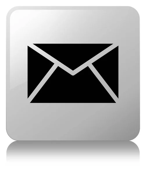 Icono de correo electrónico botón cuadrado blanco — Foto de Stock