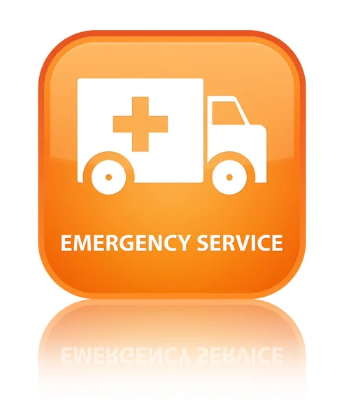 Servicio de emergencia especial naranja botón cuadrado — Foto de Stock