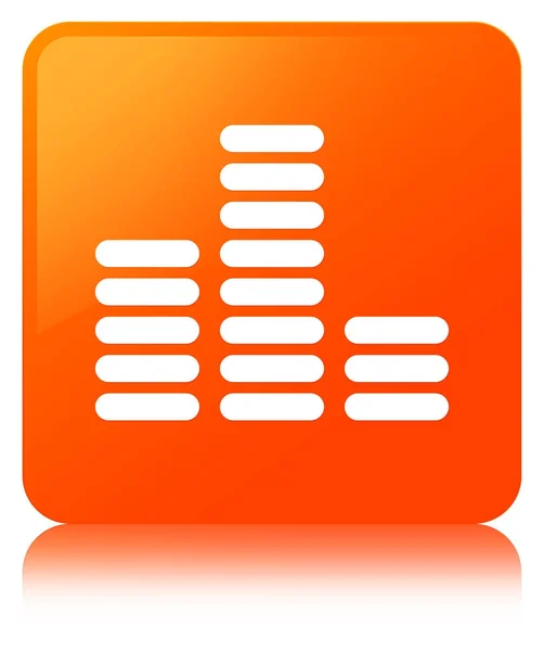 Equalizador ícone laranja botão quadrado — Fotografia de Stock