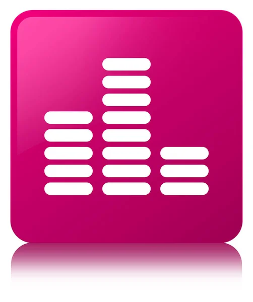 Ecualizador icono rosa botón cuadrado — Foto de Stock