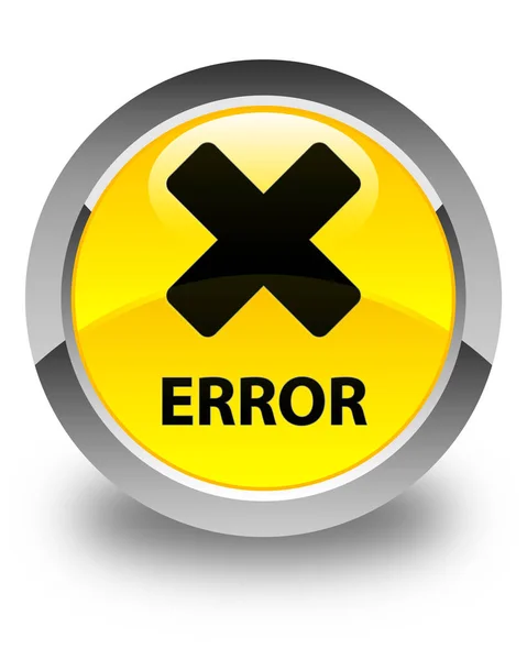 Erro (cancelar ícone) botão redondo amarelo brilhante — Fotografia de Stock