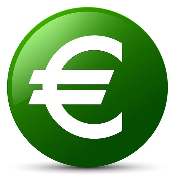 Євро значок «підпис» зелений круглі кнопки — стокове фото