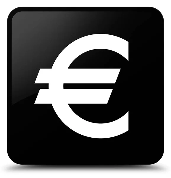 Euro-Zeichen Symbol schwarzer quadratischer Knopf — Stockfoto