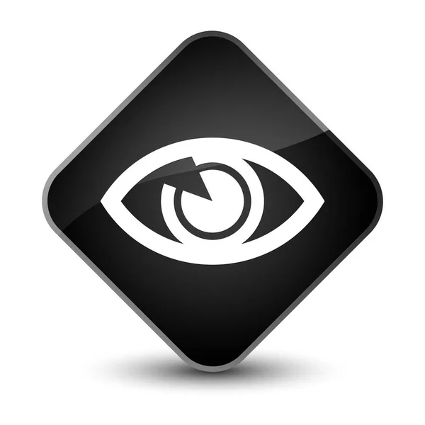 Przycisk elegancki czarny diament ikona oka — Zdjęcie stockowe