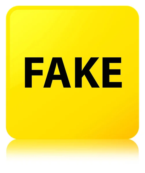 Botão quadrado amarelo falso — Fotografia de Stock