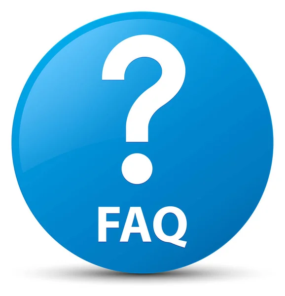 FAQ (fråga ikon) cyan blå runda knappen — Stockfoto