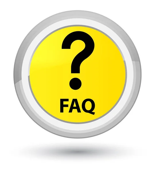 Faq (question icon) prime yellow round button — Stock Photo, Image