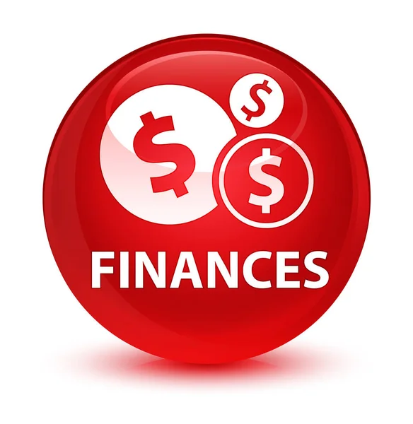 Finanças (sinal de dólar) botão redondo vermelho vítreo — Fotografia de Stock
