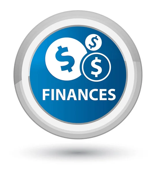 Finanças (sinal de dólar) botão redondo azul primo — Fotografia de Stock