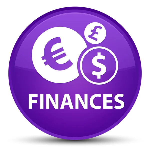 Finances (signe euro) bouton rond violet spécial — Photo