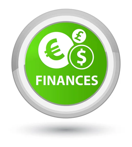 Finances (euro sign) prime soft green round button — Stock Photo, Image