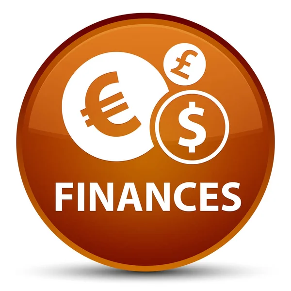 Finanze (segno euro) speciale pulsante rotondo marrone — Foto Stock