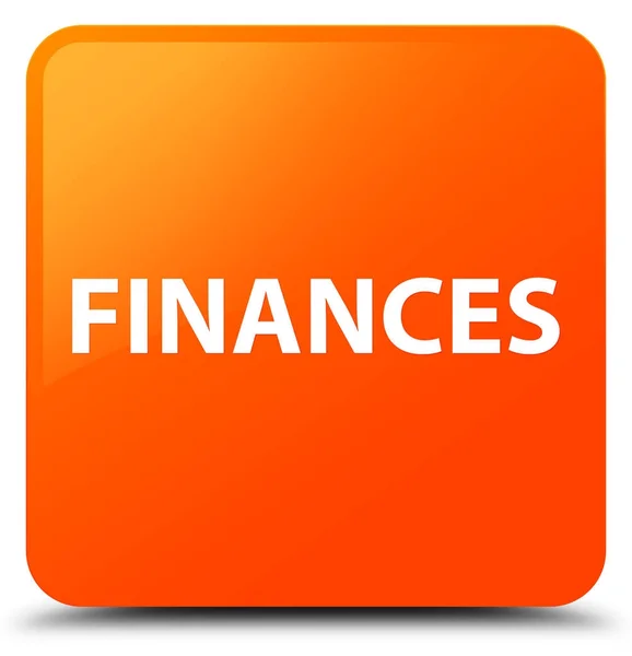 Finances orange square button — Stock Photo, Image