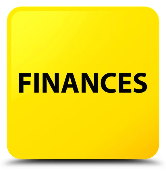 Finanserna gula fyrkantiga knappen — Stockfoto