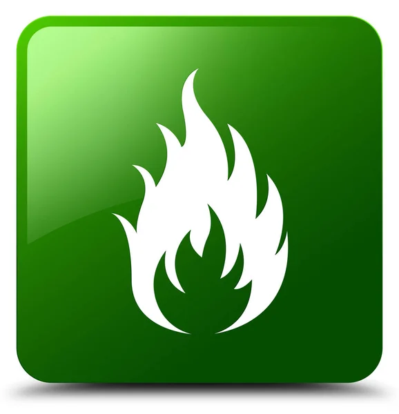 Feuer Symbol grüne quadratische Taste — Stockfoto