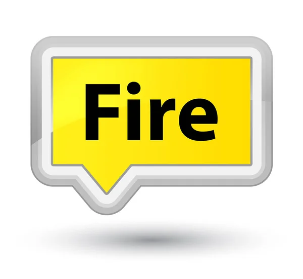 Fire prime yellow banner button — Stock Photo, Image