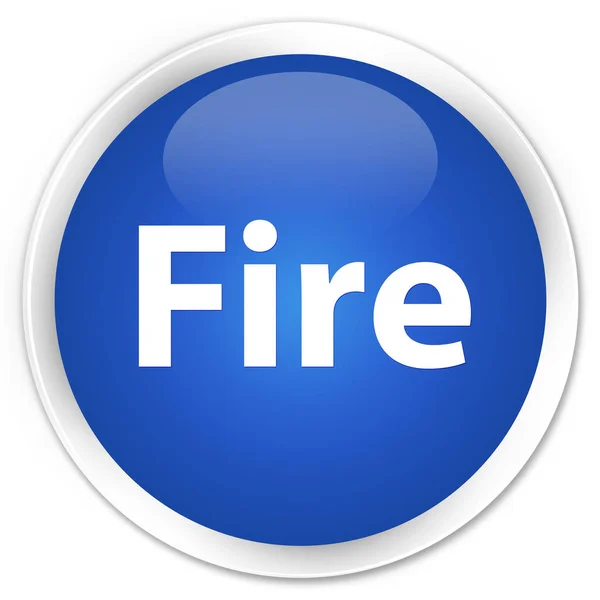 Tűz prémium kék kerek gomb — Stock Fotó
