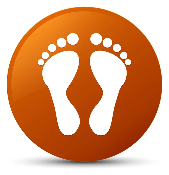 Footprint icon brown round button — Stock Photo, Image