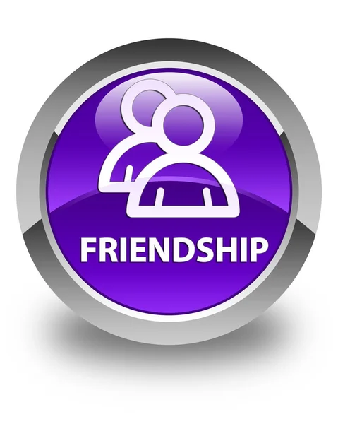 Friendship (group icon) glossy purple round button — Stock Photo, Image