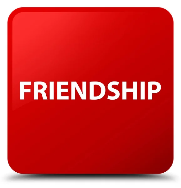 Barátság piros négyzet gomb — Stock Fotó