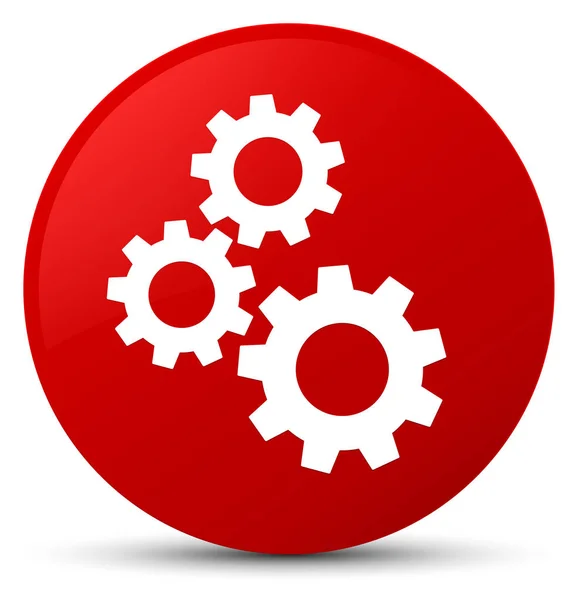 Zařízení ikonu červené kulaté tlačítko — Stock fotografie