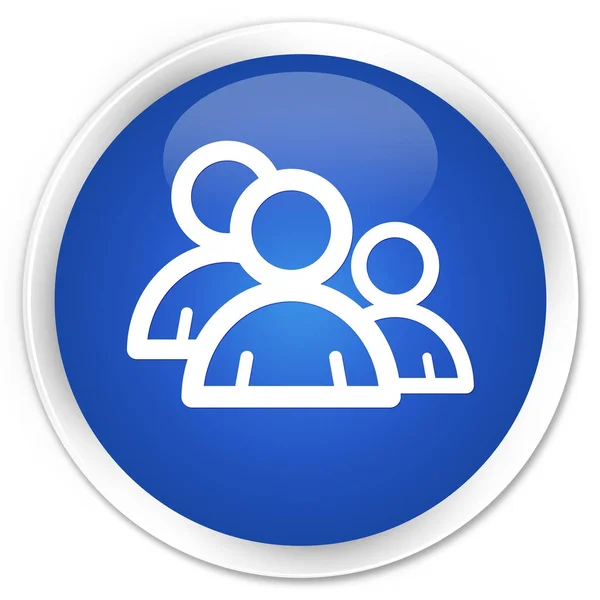 Group icon premium blue round button — Stock Photo, Image
