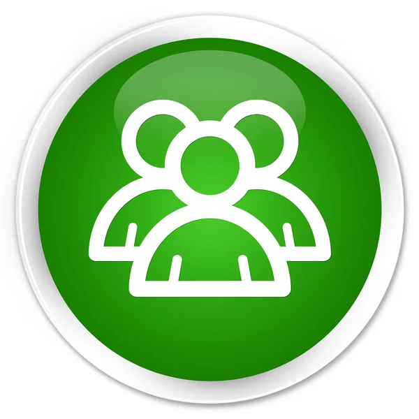 Grup simgesi premium yeşil yuvarlak düğmesi — Stok fotoğraf