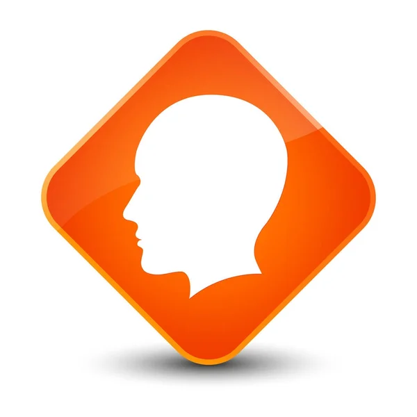 Head men face icon elegant orange diamond button — Stock Photo, Image