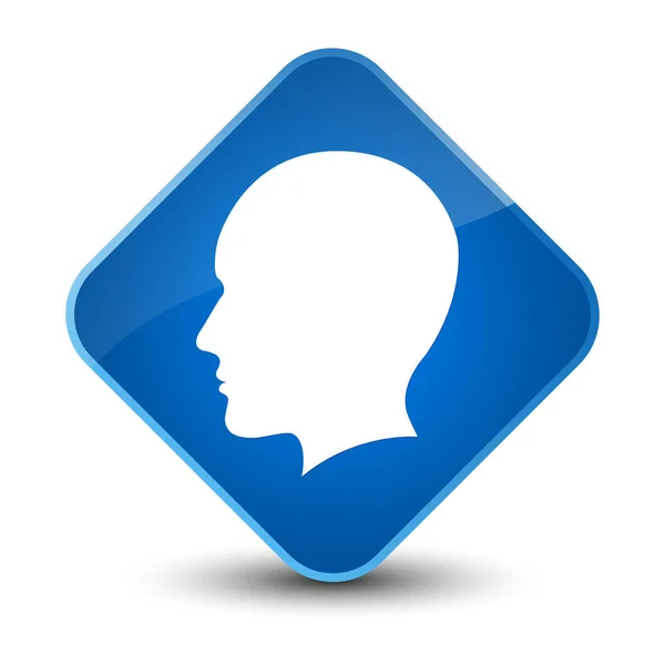 Kopf Männer Gesicht Symbol eleganten blauen Diamanten-Knopf — Stockfoto