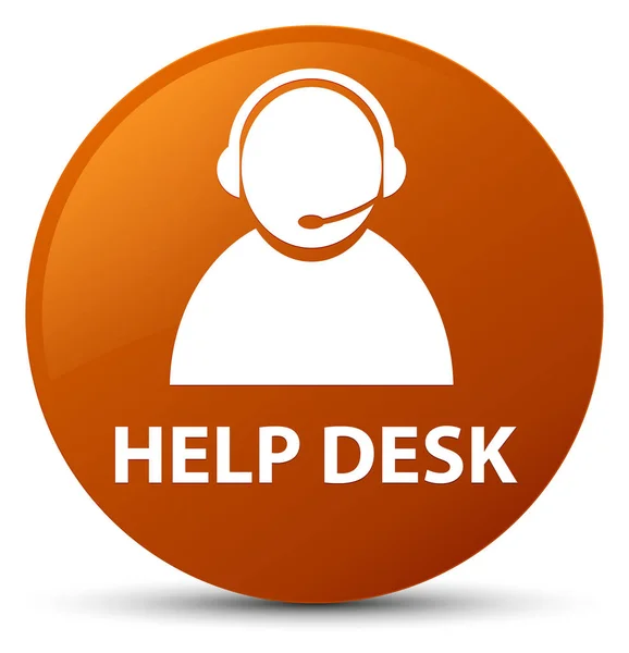 Helpdesk (customer care ikon) bruna runda knappen — Stockfoto