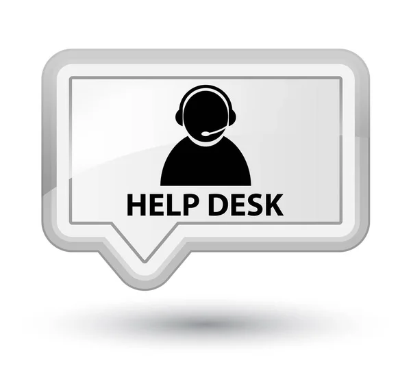Escritorio de ayuda (icono de atención al cliente) botón de banner blanco de primera —  Fotos de Stock