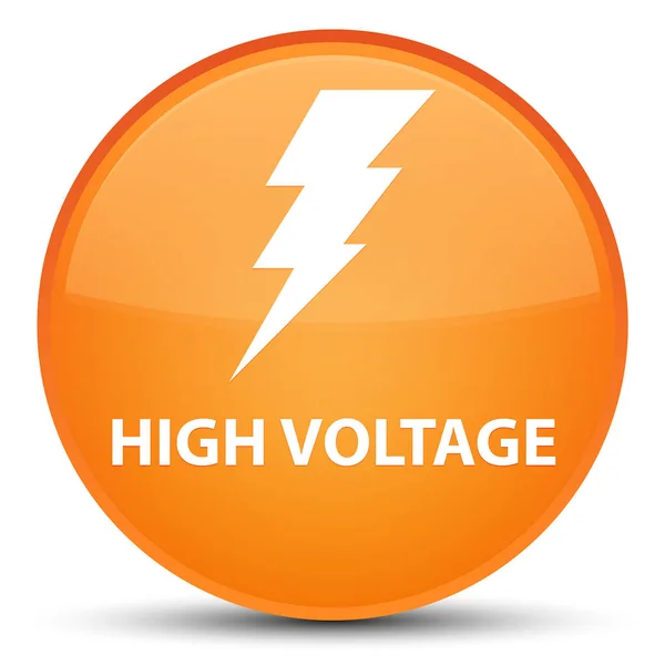 Hoogspanning (elektriciteit pictogram) speciale oranje ronde knop — Stockfoto