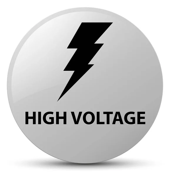 Hoogspanning (elektriciteit pictogram) witte ronde knop — Stockfoto