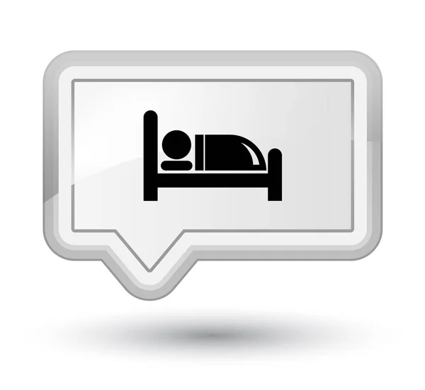 Hotel bed pictogram prime witte spandoek knop — Stockfoto