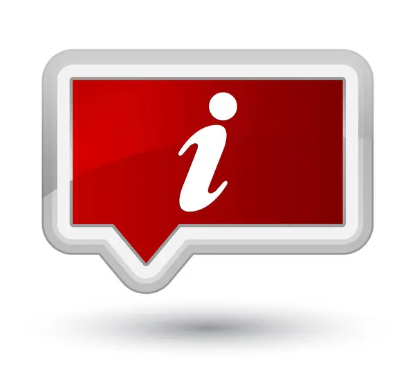 Info icon prime red banner button — Stock Photo, Image