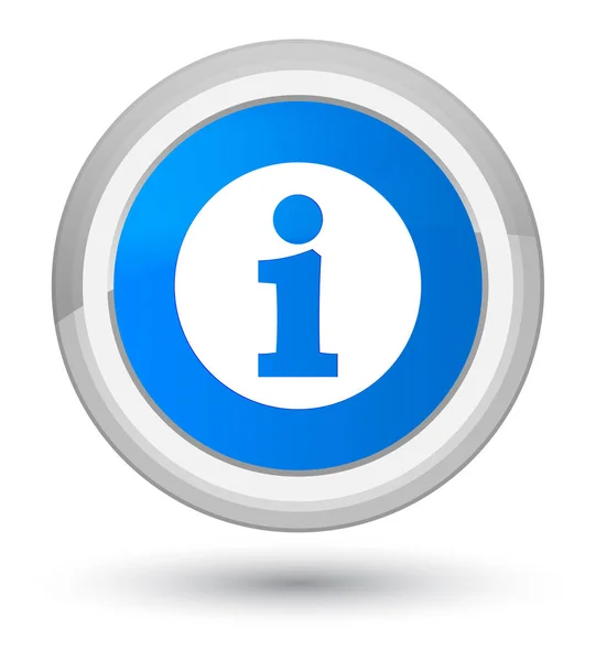Info prime cyaan blauw ronde knoop van het pictogram — Stockfoto