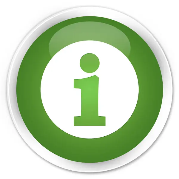 情報アイコン プレミアム ソフト緑丸ボタン — ストック写真
